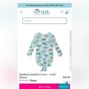 Posh Peanut Airplane Print Baby Romper